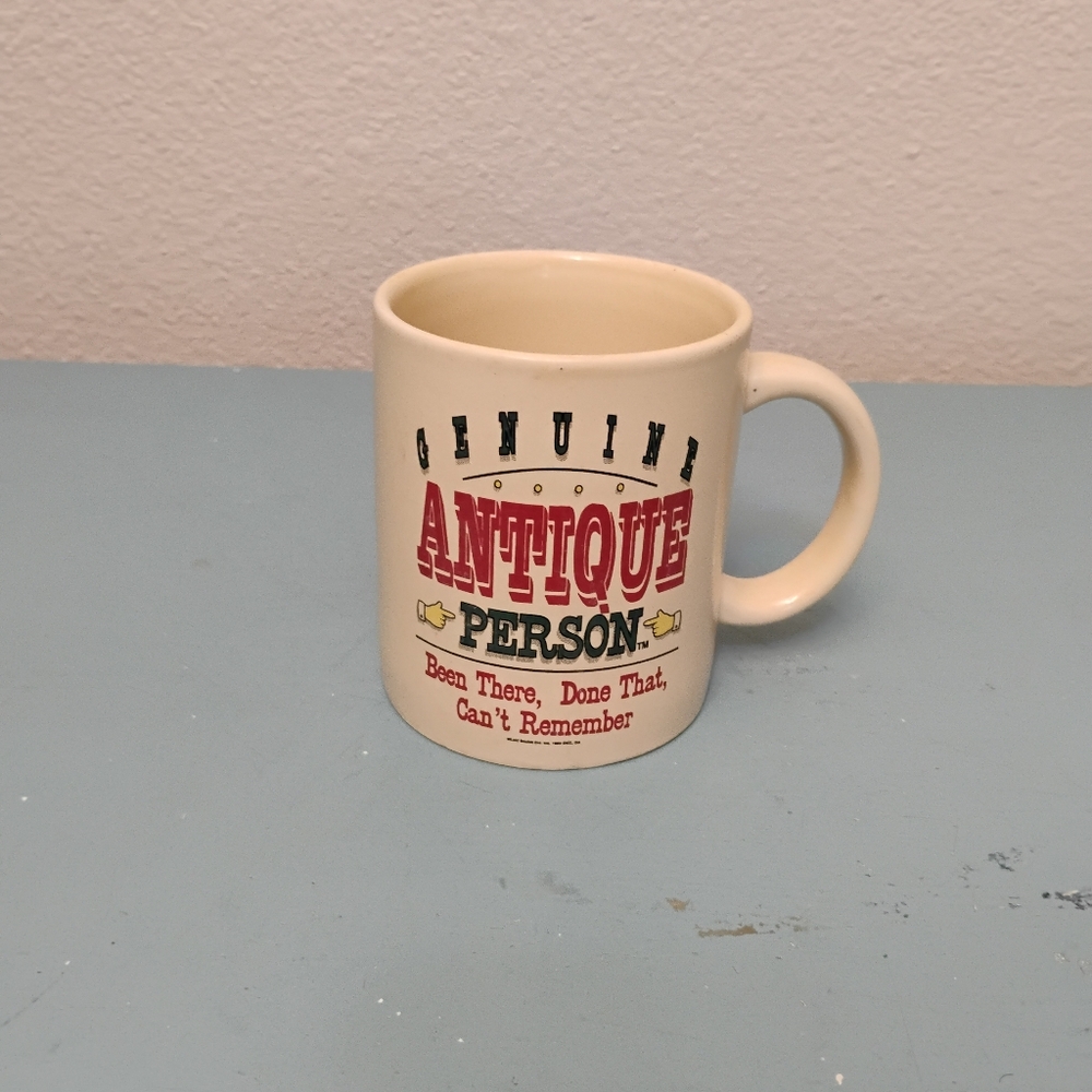 vintage 70s 80s 'real antique person' whimiscal COFFEE MUG retro grandpa cups